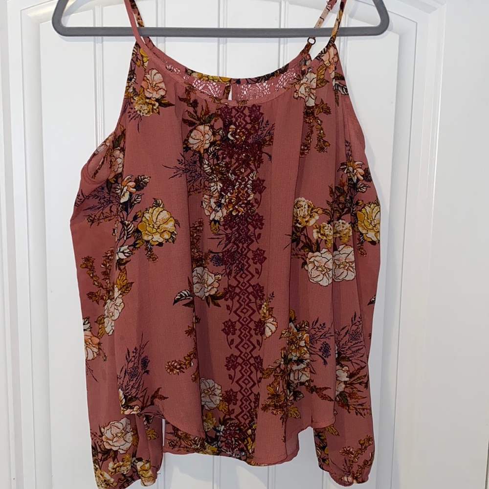 Cold shoulder long sleeve blouse